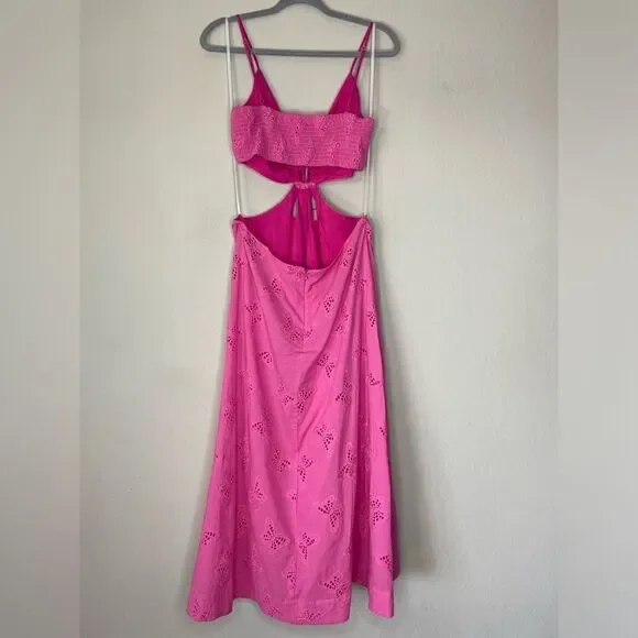 Lovers And Friends X Jetset Christina Farrah Midi Pink Dress Butterfly Size XL - Picture 9 of 12